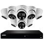 Lorex 4KSDAI168D-2 4K Smart Deterrence 16 Channel Surveillance System w/ N862A63B 4K 3TB NVR and 8 E892DD 4K Smart Deterrence Dome Cameras
