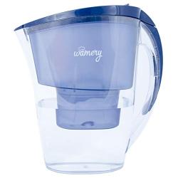 WAMERY Slim Water Filter Pitcher 6 Cup, 1.5 Liters, Enhanced 2020 Model, Free Filter Included, Removes Lead, Chlorine, Copper, Fluoride and More, Ionizer Jug, Softener and Purifier Filtration System