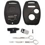 Key Fob Shell Replacement for Honda 3 Buttons Keyless Entry Smart Remote Control Car Key Case with Multi-Function Screwdriver Fit for Honda CR-V Odyssey Accord Crosstour Civic CR-Z Fit (Black)