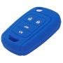 2Pcs Rubber Soft Silicone Key Fob Cover Remote Control Keyless Protector Bag Holder Shell for OHT01060512 Chevrolet Camaro Cruze Chevy Equinox Sonic Terrain Key Fob 2016-2010, Black+Blue