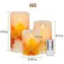 Flameless Candles Light, VEEKI Battery Candles Warm White Flameless Pillar Candles Moving Wick Flameless Candles Flickering Led Candles with Remote Control Timer Decorative Candles (Maple Leaf)