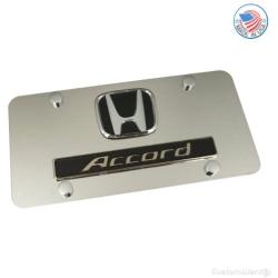 Au-tomotive Gold, Inc. Logo + Name On Polished License Plate for Honda Accord (Chrome)