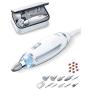 Beurer 24-piece Professional Manicure & Pedicure Nail Drill Kit | 10 Stainless Steel Attachm./10 Sanding Bands, 18 Speeds | Electric Nail File Set, Nails Care Tools, For Foot/Hand | Storage Case, MP62