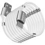 Magnetic Absorption Nano Data Cable,(1.8M/6FT) Super Organized USB Fast Charging Cord Self Winding Wire Portable Storage 360 Degree Coiling Magnets Retractable Compatible with i-Products