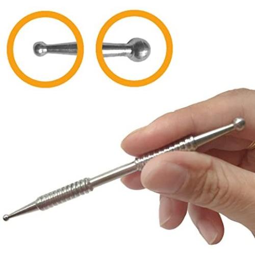 Dual Head Tip Acupuncture Ear and Body Point Probe Pocket Ear Chart and Pouch