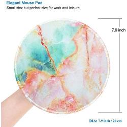 LESHIRY Mouse Pad, Cute Circular Mousepad with Design, Beautiful Parttern Mouse Pads with Stitched Edge, 7.9X7.9 Inch Small Mouse Mat for Laptop and Computer (Beautiful Marble)