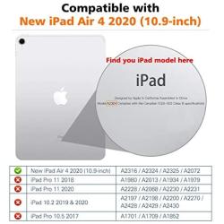 MoKo Case Fit New iPad Air 4th Generation 2020 - iPad Air 4 Case 10.9 inch Slim Lightweight Shell Stand Cover with Translucent Frosted Back Protector for iPad Air 4, Auto Wake/Sleep,Rose Gold