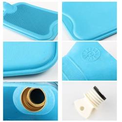 HomeTop Premium Classic Rubber Hot Water Bottle, Great for Pain Relief, Hot and Cold Therapy (2 Liters, Blue)
