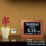 【Upgraded】 Digital Calendar Alarm Day Clock - with 8'' Large Screen Display, am pm, 5 Alarm, for Extra Large Impaired Vision People, The Aged Seniors, The Dementia, for Desk, Wall Mounted (Brown)