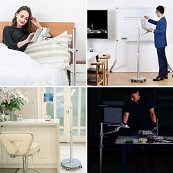 Viozon Tablet and Laptop Floor Stand, 2-in-1 Rolling Adjustable Dual arm, Applicable to3.5~6.7inch Phone and 7~13 Tablet Compatible with iPad Pro, iPad, Extra Tray Fits 12 to 17 Laptop/Notebook(S)