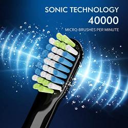 ATMOKO Electric Toothbrushes with 10 Duponts Brush Heads, 40000 VPM, Fast Charge 2.5 H Last 35 Days Rechargeable Power Clean Sonic Toothbrush Adults