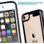 ULAK iPod Touch 7 Case,iPod Touch 6 & 5 Case, Clear Slim Hybrid Bumper TPU/Scratch Resistant Hard PC Back / Corner Shock Absorption Case for Apple iPod Touch 5th 6th 7th Generation, Black