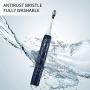 SOOCAS Sonic Electric Toothbrush for Adults & Teens, Rechargeable Electronic Toothbrush with 3 Modes, 42,000 VPM Motor, Smart Timer, USB C Charging Lasts 60 Days, 2 Dupont Brush & Travel Case, V1 Blue