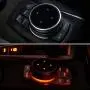 Keenso Car Interior Center Console Multimedia Buttons Decorative Cover Frame Trim for X1 X3 X5 X6 F30 E90 F10 F18 F25 E60(7 Button Style2)