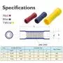 AIRIC Blue Butt Connectors Crimp 100pcs 16-14AWG Butt Connector Fully Insulated PVC Butt Splice Wire Connectors, 16-14 Gauge