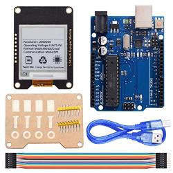 DAOKI 1.54 Inch E-Paper Display Module 3.3V 5V 200x200 Resolution E-Ink Electronic Screen SPI Interface with Board for Arduino, USB Cable, Dupont Cable