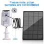 A-ZONE Solar Panel Compatible with Outdoor Solar Powered Wireless Camera Powering Your Solar Battery Camera Continuously, Black