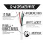 Voltive 12/4 Speaker Wire - 12 AWG/Gauge 4 Conductor - UL Listed in Wall (CL2/CL3) and Outdoor/In Ground (Direct Burial) Rated - Oxygen-Free Copper (OFC) - 100 Foot Spool - White