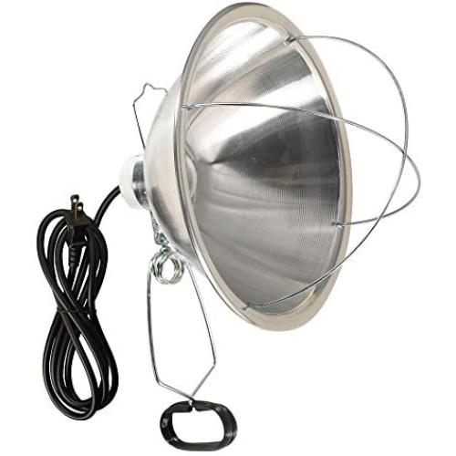 Woods 166SW Clamp Lamp with 10 Inch Reflector and Bulb Guard 300-Watt Bulb, Insulated Porcelain Socket, Versatile Lamp Clamp, Compatible with Higher Watt Bulbs, Portable Light Source, 6 Foot Cord