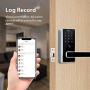 NGTeco Smart Door Lock with Electronic Touchscreen Keypad and WiFi Bridge Keyless Entry Door Lock Easy Install, Digital Smart Lever Lock with Alarm System,App,Code,Card and Key for Front Door,Black
