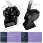 FARBIN Loud Car Horn Kit 12v Electric Horn with Relay Air Horn for Truck Train (Black horn with wire harness, 12v)