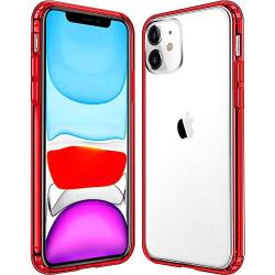 Mkeke Compatible with iPhone 11 Case, Clear Cover for 6.1 Inch Red