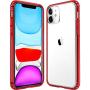 Mkeke Compatible with iPhone 11 Case, Clear Cover for 6.1 Inch Red
