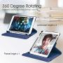 Fintie Rotating Case for New iPad 8th Gen (2020) / 7th Generation (2019) 10.2 Inch - [Built-in Pencil Holder] 360 Degree Rotating Smart Protective Stand Cover with Auto Sleep/Wake, Navy