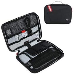 CATOREX Electronic Organizer Travel Universal Cable Accessories Case for Cable Organizer Electronics, Charger, Phone, USB, SD Card (Black)