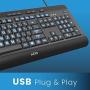 Azio Large Print Keyboard - USB Computer Keyboard with 3 Interchangeable Backlight Colors (KB505U)