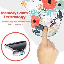 Miyaso Ergonomic Mouse Pad with Wrist Support, Cute Mouse Pads with Non-Slip Rubber Base for Home Office Working Studying Easy Typing & Pain Relief, Summer Flower