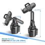 [Upgraded Version] Cup Holder Phone Mount,Miracase Long Neck Never Shake Car Cup Phone Holder Cradle Car Mount for iPhone 12/12 Pro max/11 Pro/XR/XS Max/X/8/7 Plus/6/Samsung S10/Note 9/S8/S7,GPS etc