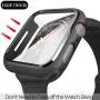 pzoz Compatible for Apple Watch Series 6/5 /4 /SE 40mm Case with Screen Protector Accessories Slim Guard Thin Bumper Full Coverage Matte Hard Cover Defense Edge for Women Men GPS iWatch (Black)