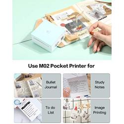 Phomemo M02 Pocket Printer- Mini Bluetooth Wireless Portable Mobile Printer Thermal Printer Compatible with iOS + Android for Learning Assistance, Study Notes, Journal, Fun, Work, Ice Cream Green