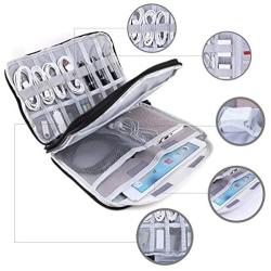 Universal Electronics Accessories Organizer, Waterproof Portable Cable Organizer Bag,Travel Gear Carry Bag for Cables (L, Black) (Black, L)