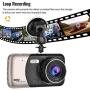 Dash Cam Front and Rear WZTO Backup Camera Dashboard Camera 170°Wide Angle Car DVR with 4 LCD Screen Dual Dash Cam with Night Vision WDR G-Sensor Parking Monitor Loop Recording Motion Detection