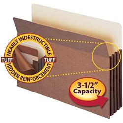 Smead TUFF File Pocket, Straight-Cut Tab, 3-1/2'' Expansion, Legal Size, Redrope, 10 per Box (74380)