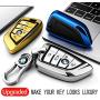 Intermerge for BMW Key Fob Cover,Blade Shape Soft TPU Key Case Shell Pouch for BMW New BMW X1 X3 X5 X6,BMW Series 1 2 5 7 Keyless Entry BMW Key Cover-Gold