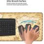 Great Detail Illustration World Map Gaming Mouse Pad Computer Keyboard Mouse Mat Large Extended Soft Ultra Thick Premium-Textured & Waterproof With Stitched Edges Non-Slip Rubber Base For Work, Laptop