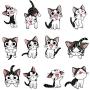 14 Pcs Cute Cartoon Stickers for Cheese Cat,Trendy Waterproof Vinyl Graffiti Stickers for Laptop Water Bottle Car Bumper Luggage Phone Laptop Bike Guitar,Stickers Pack for Girls Kids Teens Boys