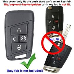 2x Coolbestda Rubber Push Start 4buttons Key Fob Glove Protector Case Holder for 2021 2020 2019 VW Volkswagen Tiguan Atlas Jetta Passat Golf Alltrack (Key in ignition OR Flip Key NOT FIT)