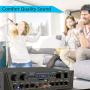 500W Karaoke Wireless Bluetooth Amplifier - 4 Channel Stereo Audio Home Theater Speaker Sound Power Receiver w/ AUX IN, FM, RCA Subwoofer Speakers OUT, USB, Microphone IN w/ Echo - Pyle PTA44BT