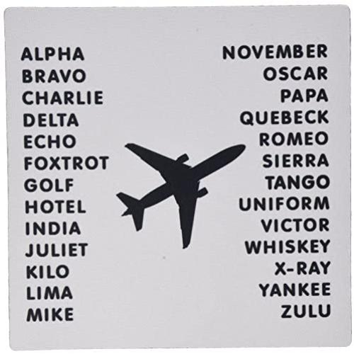 3dRose LLC 8 x 8 x 0.25 Inches Mouse Pad, Image of Aviation Phonetic Code Correct - (mp_171727_1)