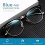 AOMASTE Blue Light Blocking Glasses Retro Semi Rimless UV400 Clear Lens Computer Eyewear For Men Women