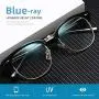 AOMASTE Blue Light Blocking Glasses Retro Semi Rimless UV400 Clear Lens Computer Eyewear For Men Women