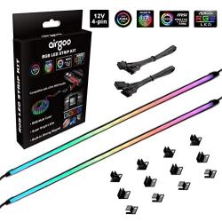 NEON RGB LED Strip for PC, RGB LED Strip for 12V 4-Pin RGB LED headers, Compatible with ASUS Aura RGB, MSI Mystic Light, ASROCK Aura RGB Motherboard, Come with 12pcs Strong Magnetic Brackets