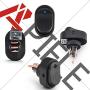 APIELE Rocker Toggle Switch Boat Waterproof DC 12V 30A ON-Off with Dot Light SPST 3 Pins 2 Position 4Pcs ASW-20D (Blue)