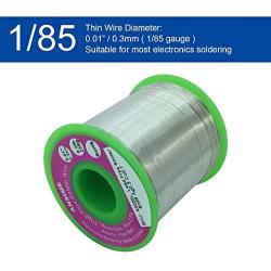 0.5 Pound Lead Free Solder Wire Thin 0.3mm 0.01inch Rosin Core Solder Wire 228g Alloy Fine Electrical Soldering Wire with Flux Electronics Repairing Soldering RoHs Low Melting Temperature