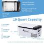 Alpicool K18 Portable Refrigerator Car Fridge Freezer 19 Quart(18 Liter) Vehicle, Truck, RV, Boat, Mini Fridge Freezer for Driving, Travel, Fishing, Outdoor -12/24V DC(-4°F~68°F)