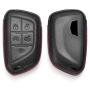 Royalfox(TM) for Cadillac New Blade Shape Key, 5 Buttons Leather Full Protection keyless Remote Smart Key Fob case Cover Keychain for 2020 Cadillac ct5 CT4-V Corvette C8 (Leather Black)